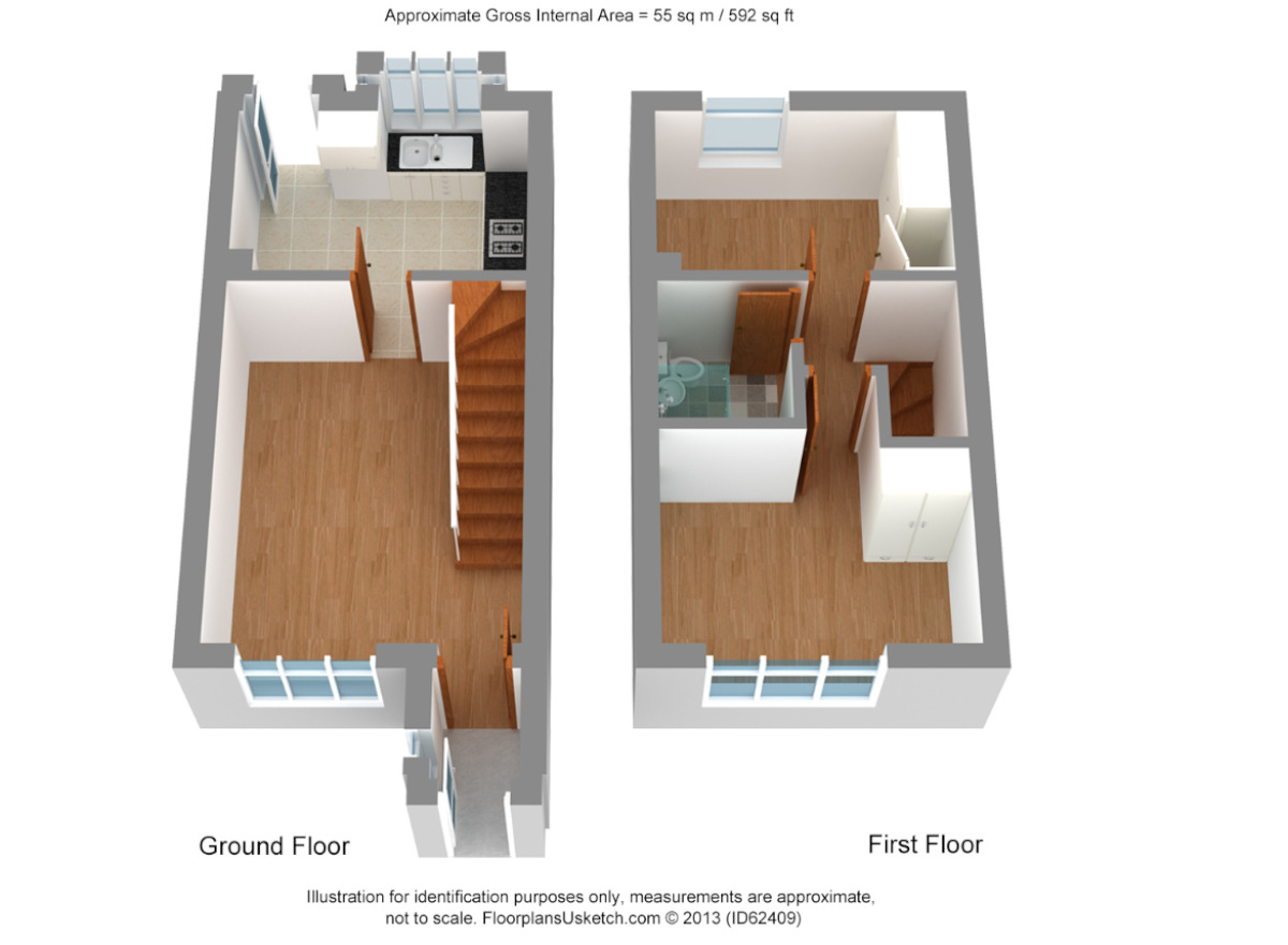 Floorplan of 2 bedroom  Property to rent, Lombardy Rise, Waterlooville, PO7