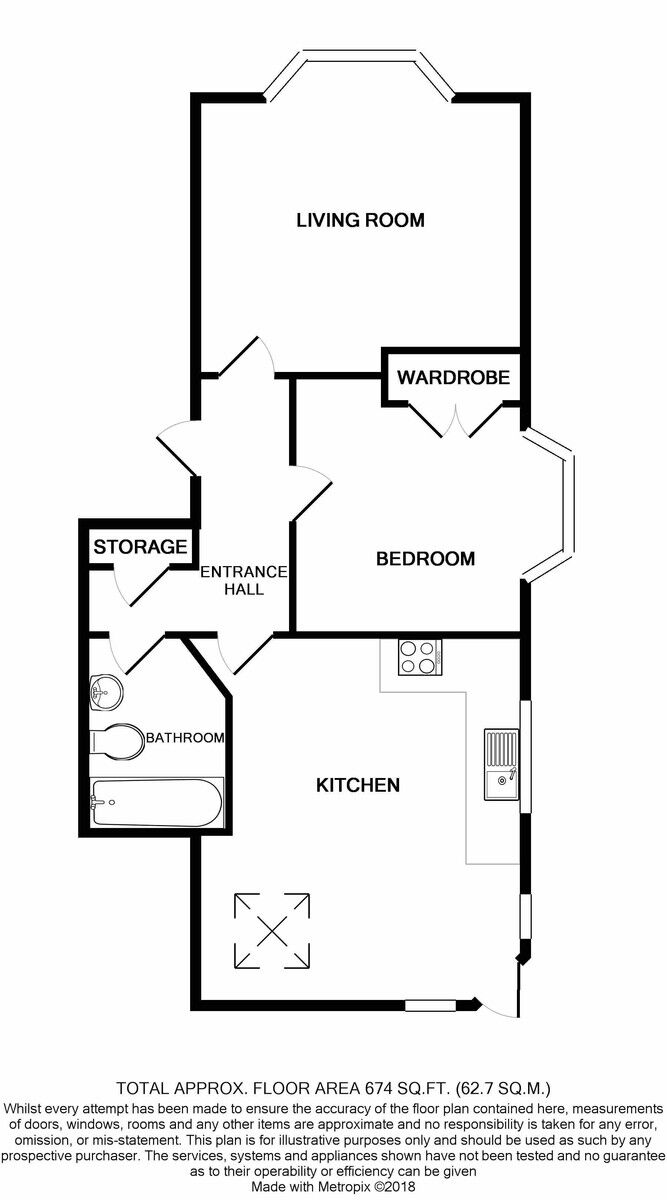 Floorplan of 1 bedroom  Property to rent, Cavendish Road, Hampshire, PO5