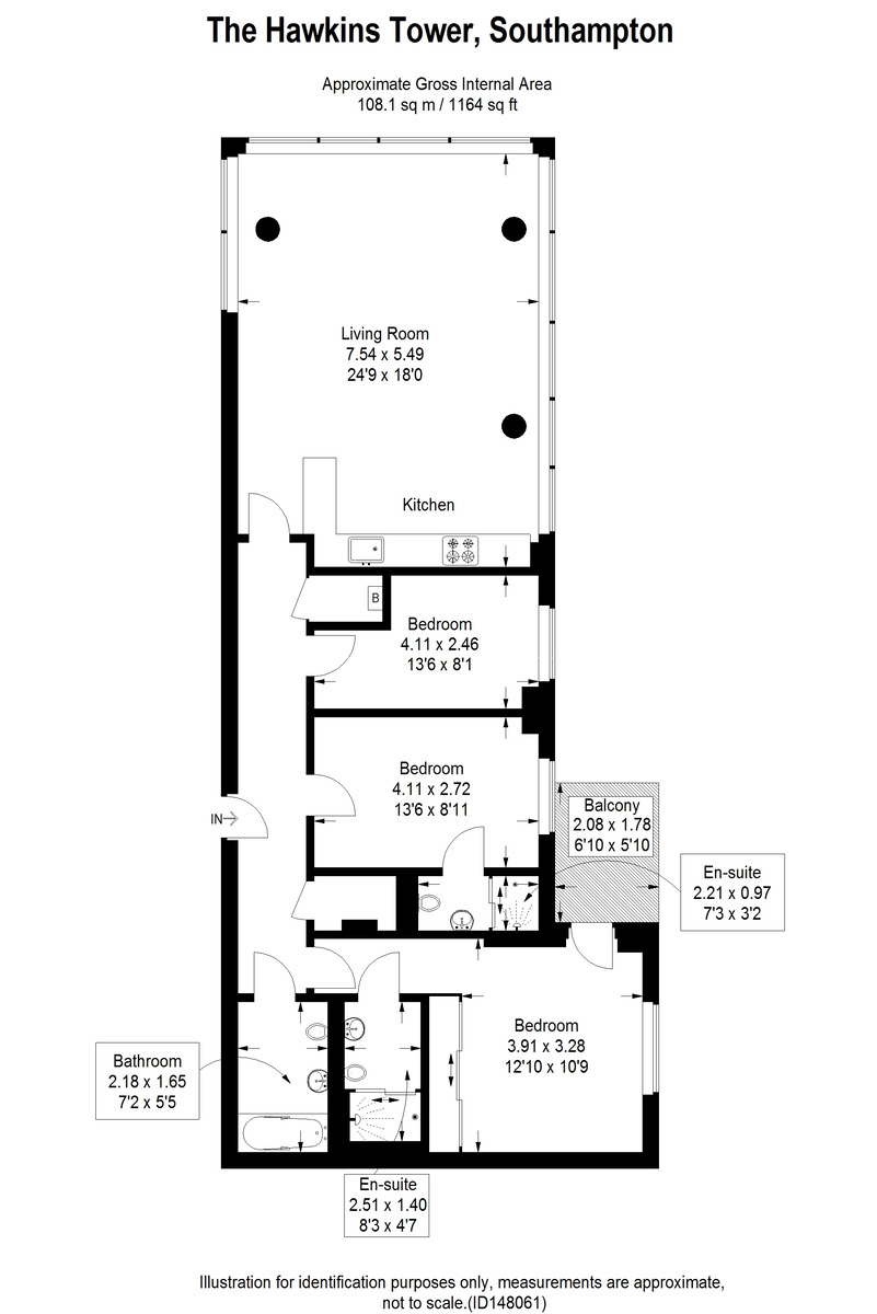 Floorplan of 3 bedroom  Property to rent, Ocean Way, Southampton, SO14